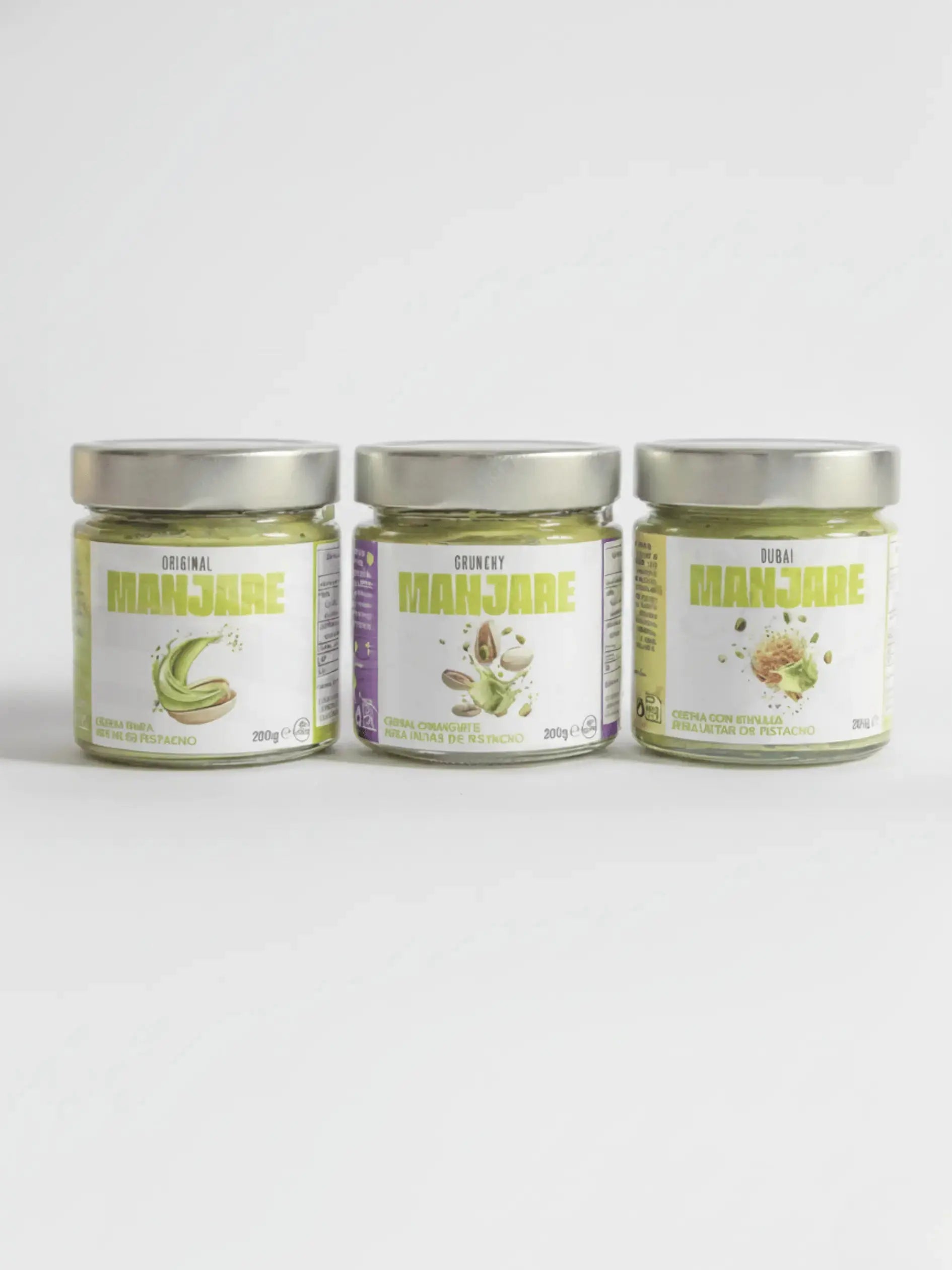 PACK COMBO – 3 CREMAS DE PISTACHO (ORIGINAL + DUBÁI + CRUNCHY) - Manjare